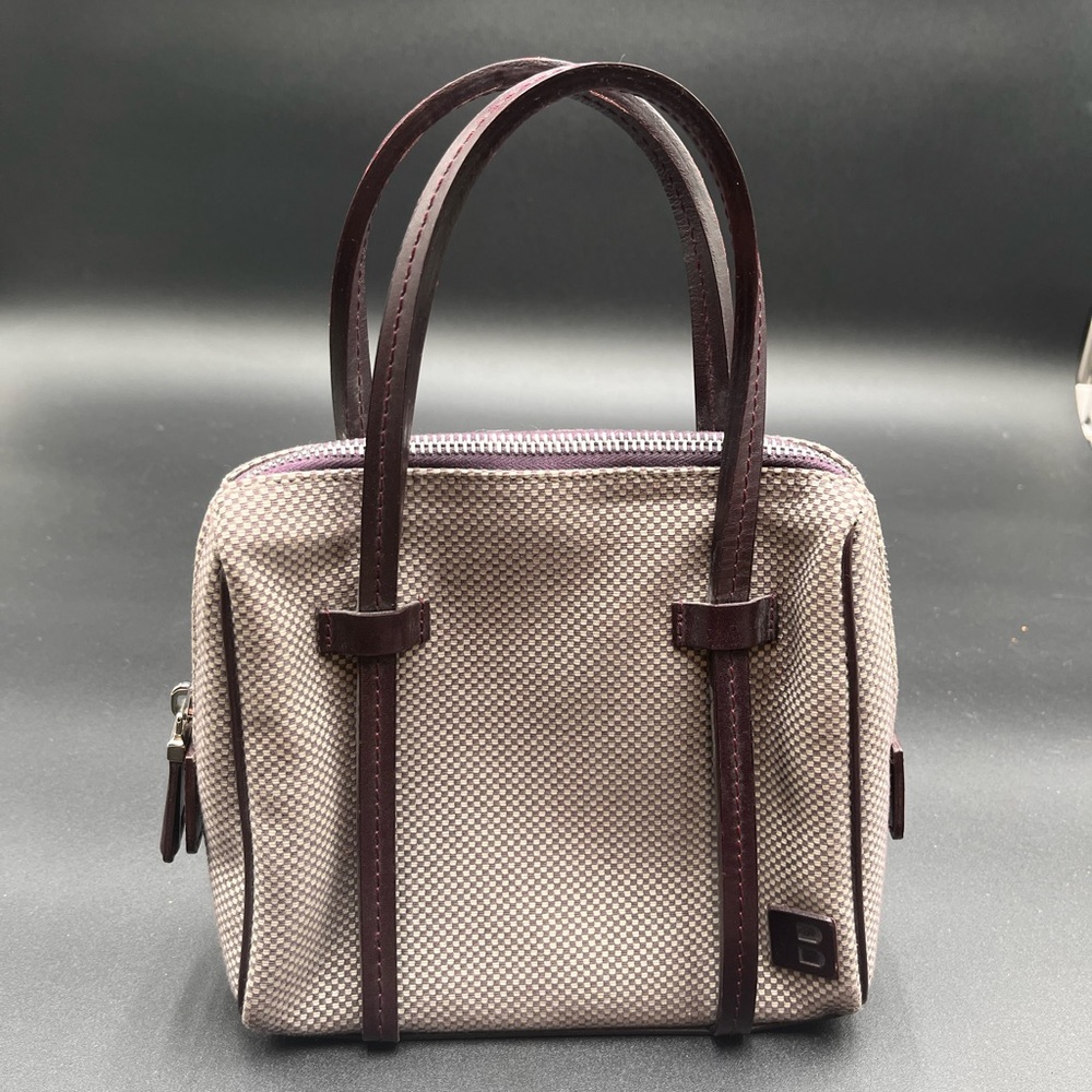 NWOT Bally Canvas Leather Purple Mini Handbag